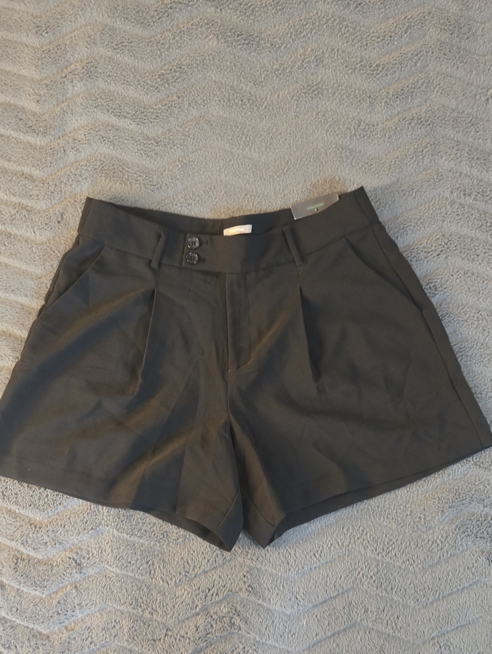Maurices Black High-Waist Pleat Front Shorts